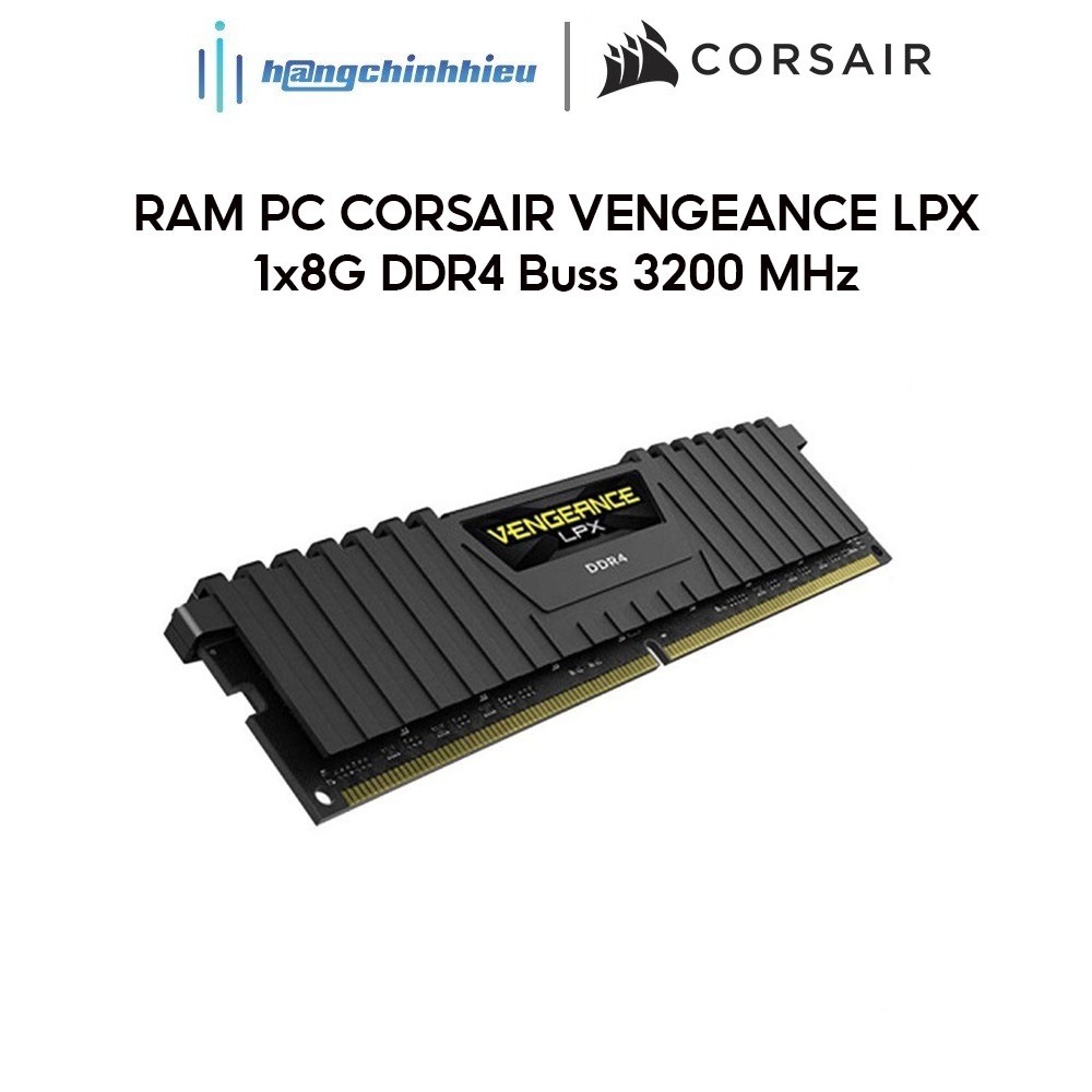 Bộ nhớ RAM dành cho PC CORSAIR VENGEANCE LPX CMK8GX4M1E3200C16 1x8G DDR4 Buss 3200 MHz Hàng chính hãng