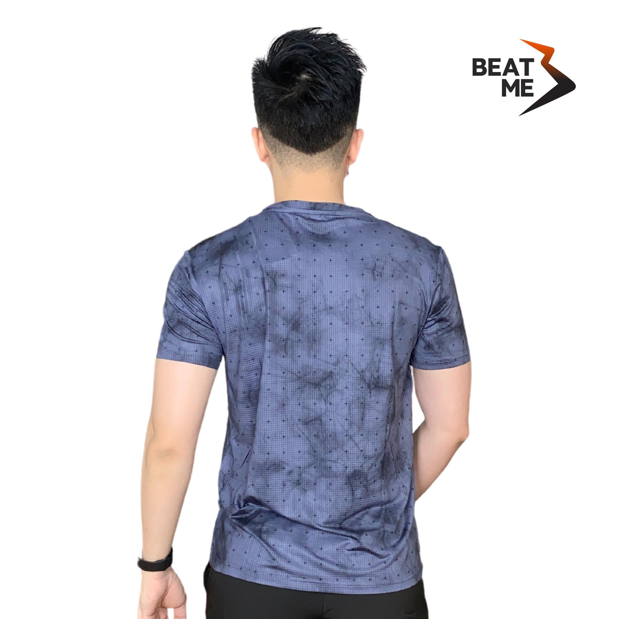 Áo Thun Nam Thể Thao Cổ Tròn Tập Gym Chạy Bộ Beatme Form Vừa Vái Siêu Mát Màu Xám Loang Thoải Mái Tập Luyện Mùa Hè