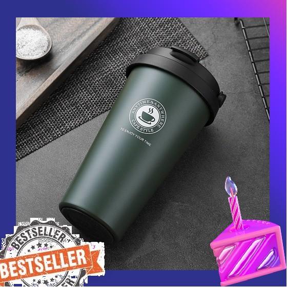 LY GIỮ NHIỆT CÀ PHÊ CÓ QUAI XÁCH CREATIVE 500ML INOX 304 XỊN - Ly Giữ Nhiệt Chống Tràn Kèm Quai - Cốc Giữ Nhiệt 500ml Inox 304 - ly giu nhiet - binh giư nhiet - ly giữ nhiệt inox - ly uống nước