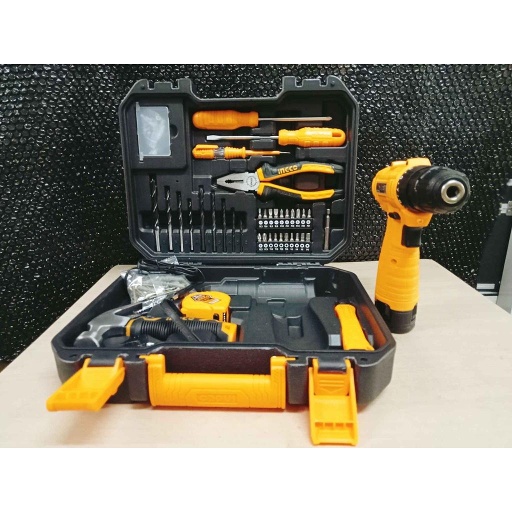 MÁY KHOAN DÙNG PIN 12V VÀ BỘ ĐỒ NGHỀ 81 CHI TIẾT INGCO HKTHP10811 - HÀNG CHÍNH HÃNG