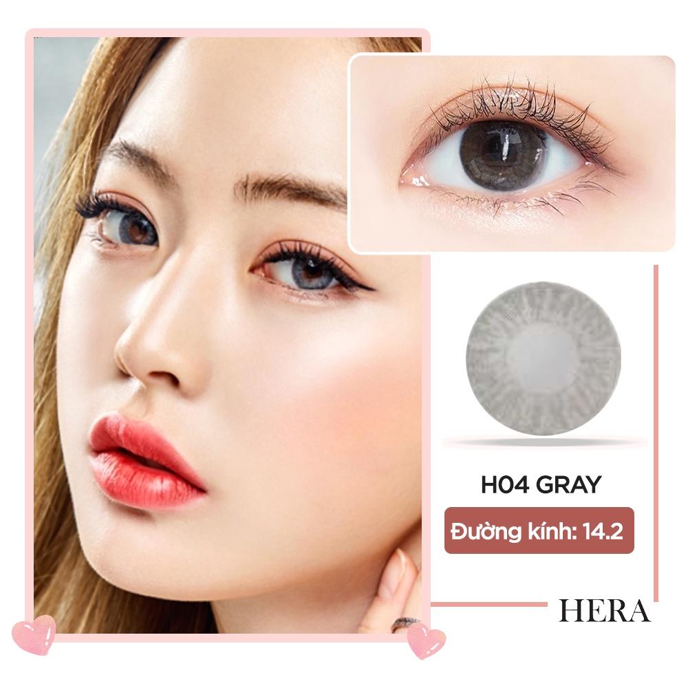 Kính Áp Tròng Hera CLOUDY QUARTZ Màu Xám Vân Đá Không Độ Nhập Khẩu Hàn Quốc Lens Không Cận 1 Ngày
