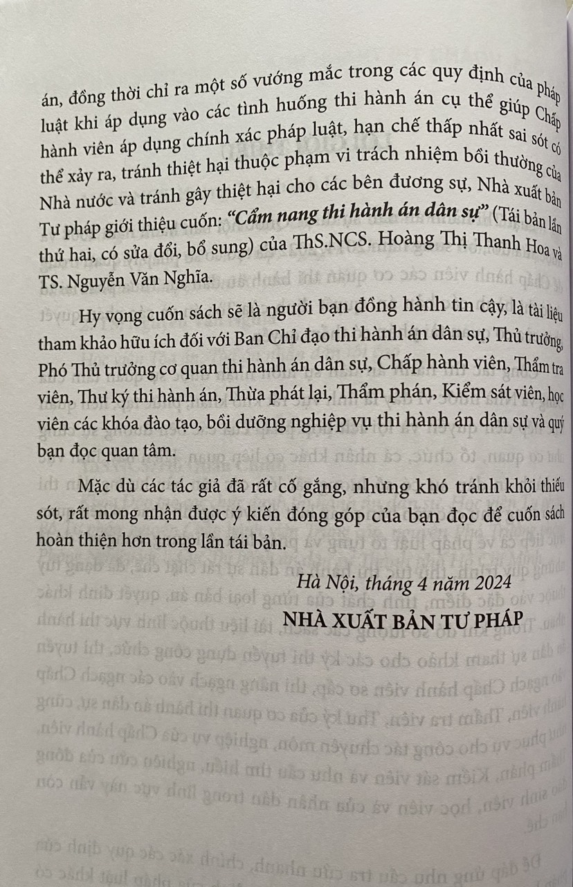 Cẩm Nang Thi Hành Án Dân Sự 