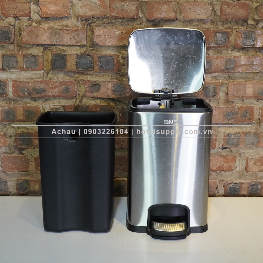 THÙNG RÁC GNF ĐẠP CHÂN HÌNH VUÔNG, CÁC DUNG TÍCH 5L, 8L, 12L, 20L, 30L, NẮP ĐÓNG ÊM, 4 MÀU SẮC