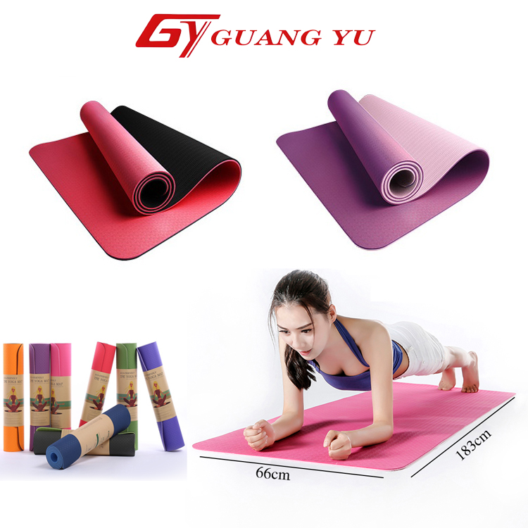 Thảm tập yoga 2 lớp, thảm tập gym yoga 6mm chống trượt hàng loại một