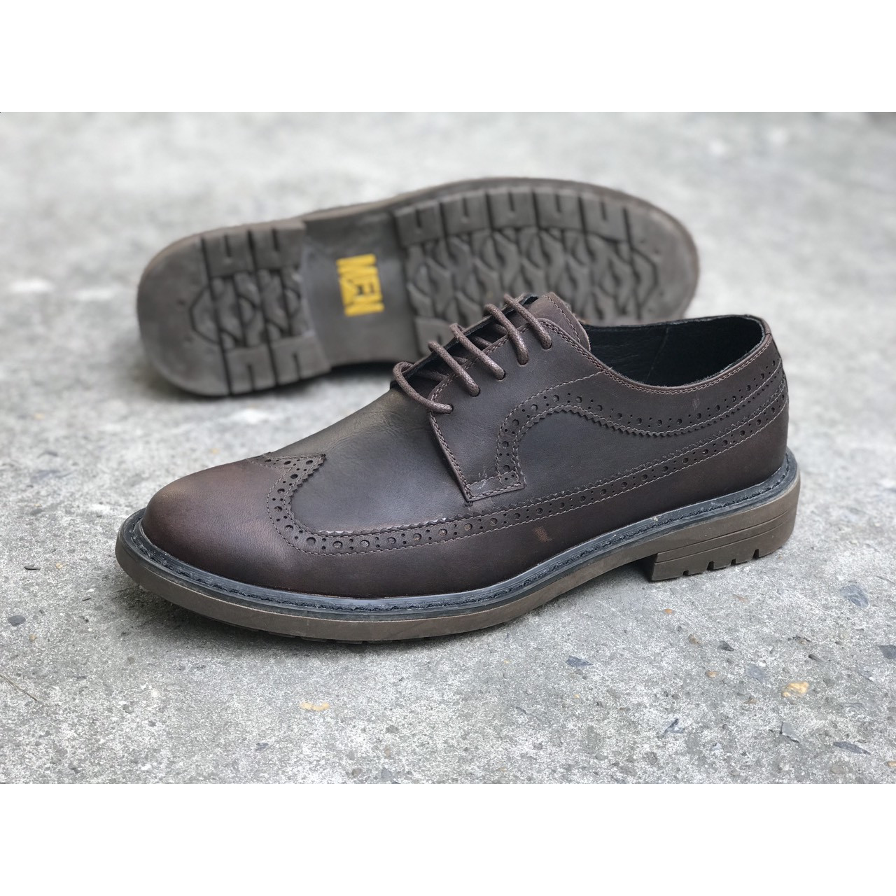 Giày tây nam da bò cao cấp derby brogues