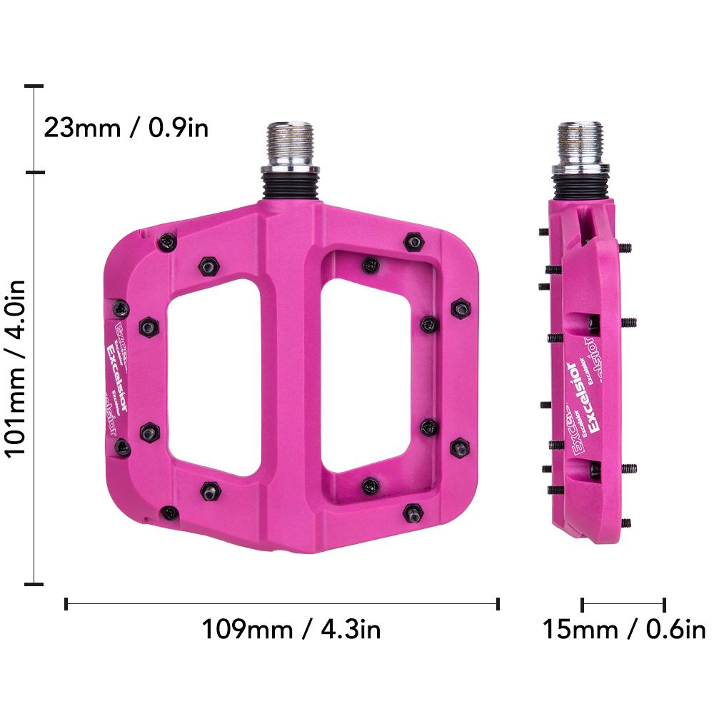 Bàn đạp xe đạp leo núi phẳng 9/16 inch,Làm bằng sợi nylon, chống mài mòn và nhẹ.Không trượt