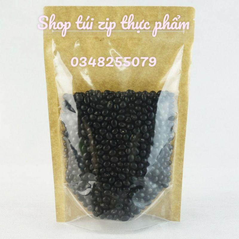 0.5KG Túi Zip mặt giấy - mặt trong, túi giấy đựng thực phẩm khô, Túi đựng bánh kẹo, túi zip giấy kraft, craft nhìn thấy sản phầm bên trong
