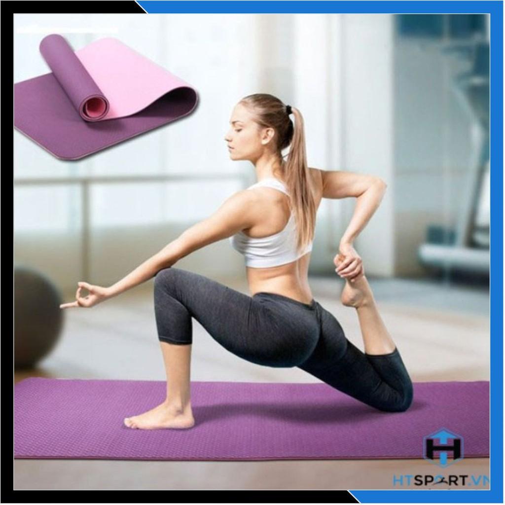 Thảm Tập YoGa, Thảm Tập Thể Dục Yoga Gym Tại Nhà TPE 2 Lớp Cao Cấp