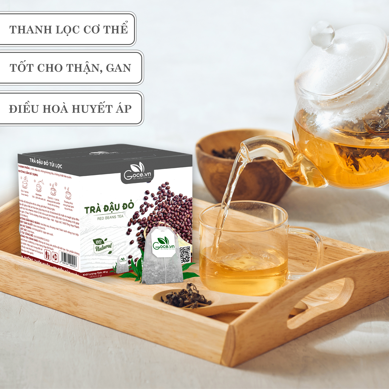 Trà đậu đỏ túi lọc Goce - Ổn định đương huyết