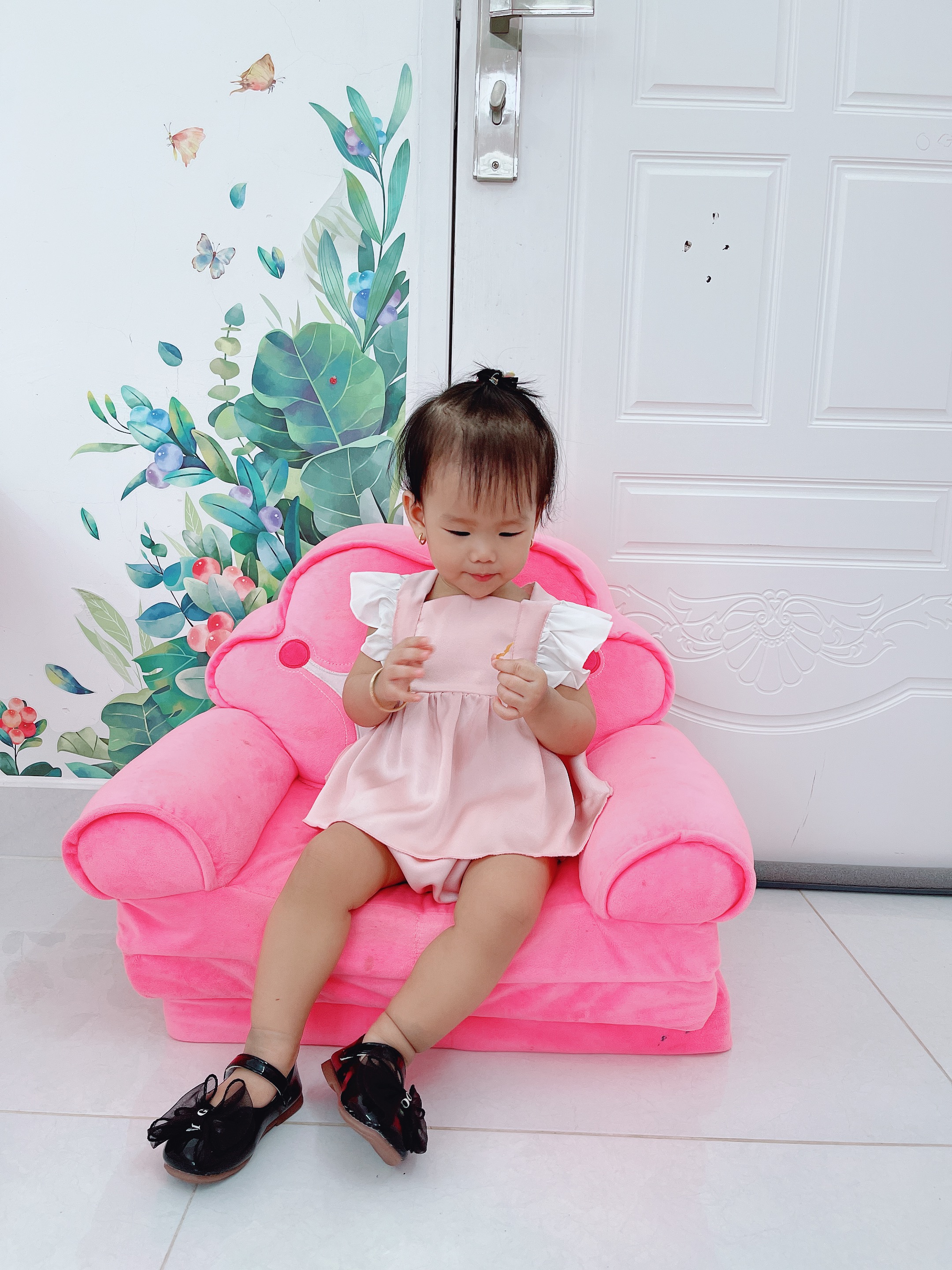[3-12kg] Body Váy Hoa Nhí Nơ Hồng NHÍM XÙ KIDS Cho Bé Gái Sơ Sinh, Đầy Tháng, Thôi Nôi B087