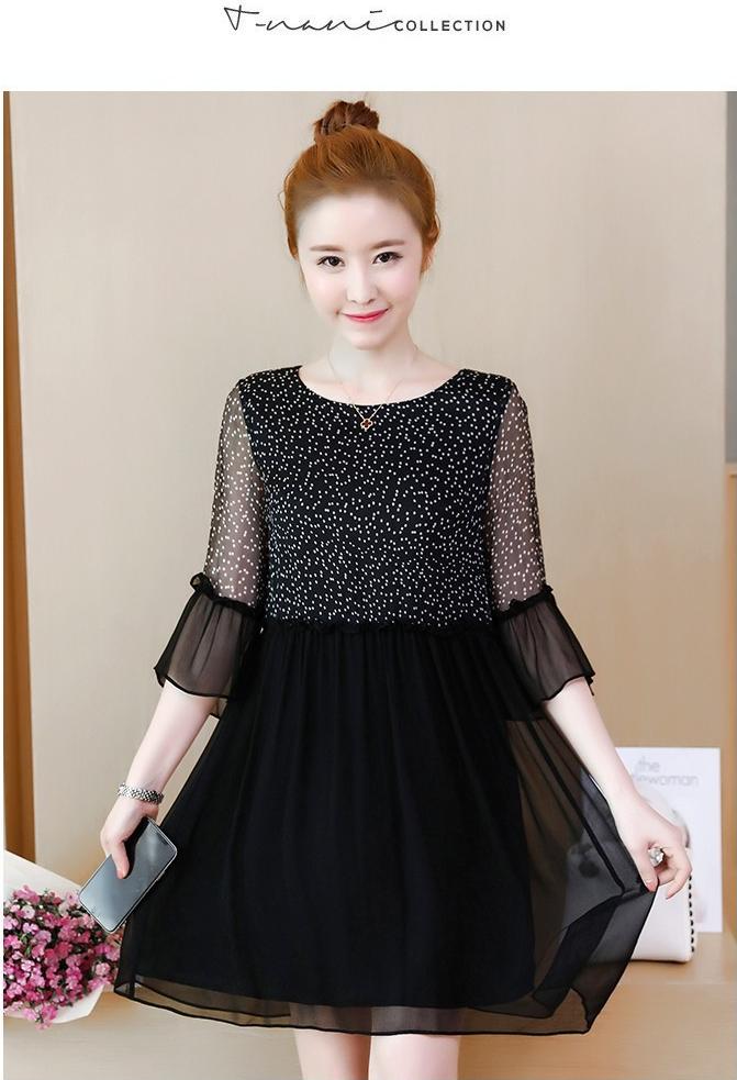 Đầm suông bi phối lưới dự tiệc sang trọng BY8103