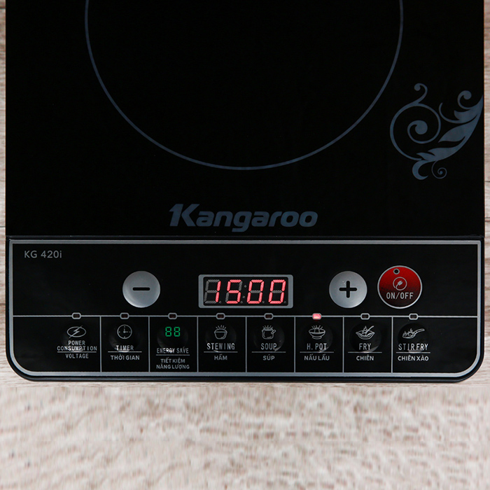 Bếp Điện Từ Kangaroo KG420i (Đen) - Kèm Nồi Lẩu - Hàng chính hãng