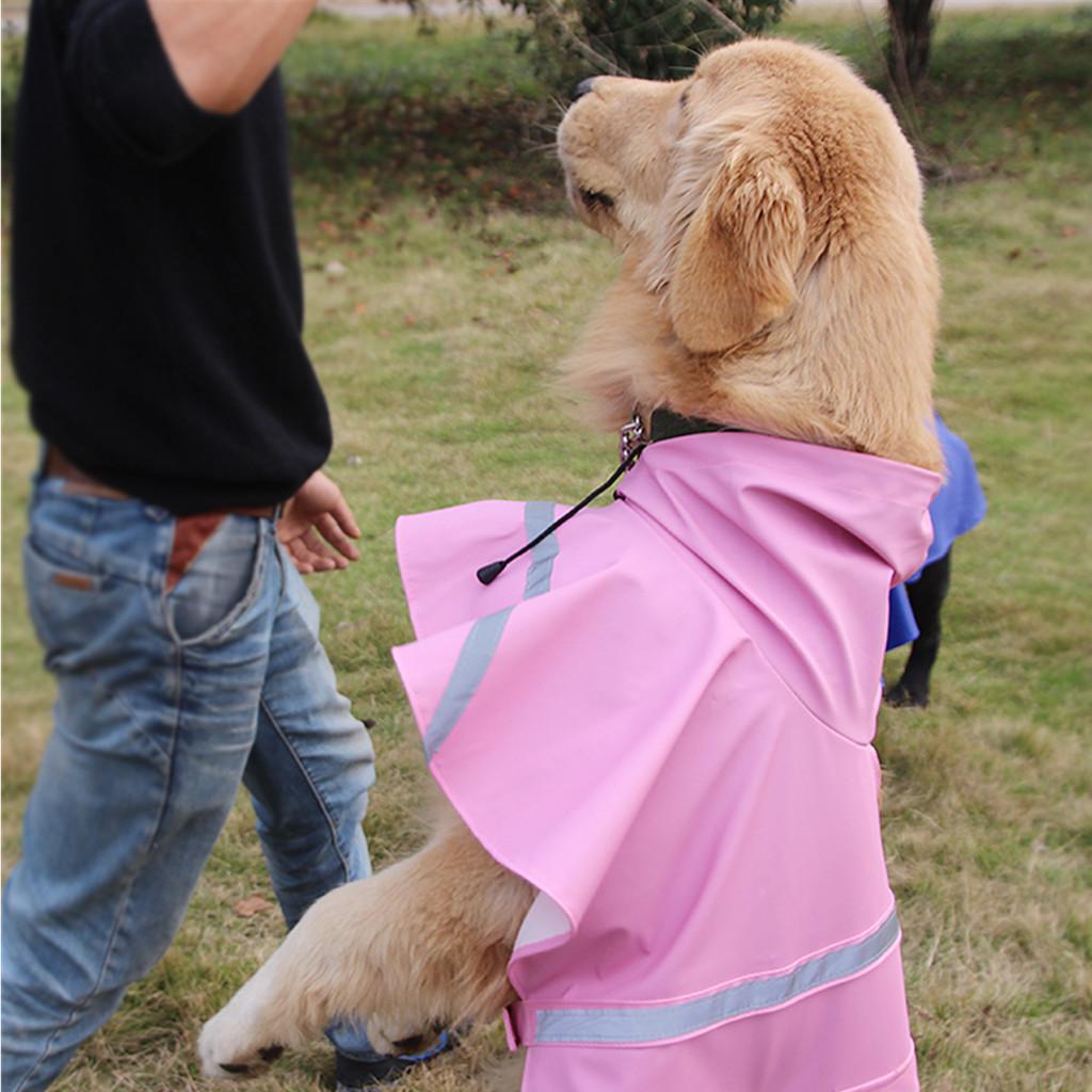 Reflective Dog Rain Coat Jacket Hooded Rainwear