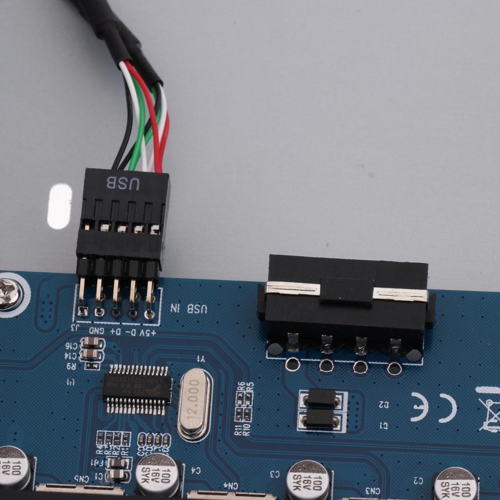 USB 2.0 Front Panel Hub 4 Port Expansion Bay 9Pin to USB2.0 Bracket Adapter