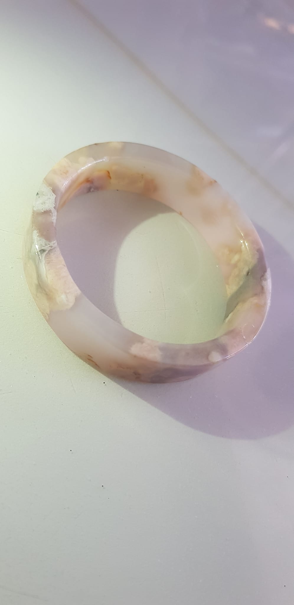 Vòng tay Nữ Mã Não Bản Vuông bông rau câu Ni 50mm x cao 13mm x dầy 5mm Nữ 45kg - 50kg đeo đẹp xinh tay lắm ạ