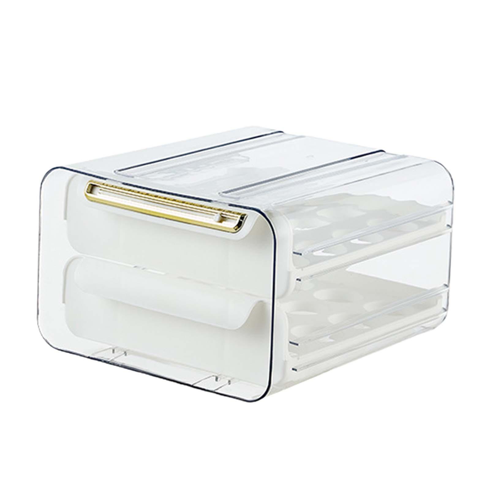 Egg Container Fridge Egg Tray Egg Storage Box Sturdy Space Saving for Pantry