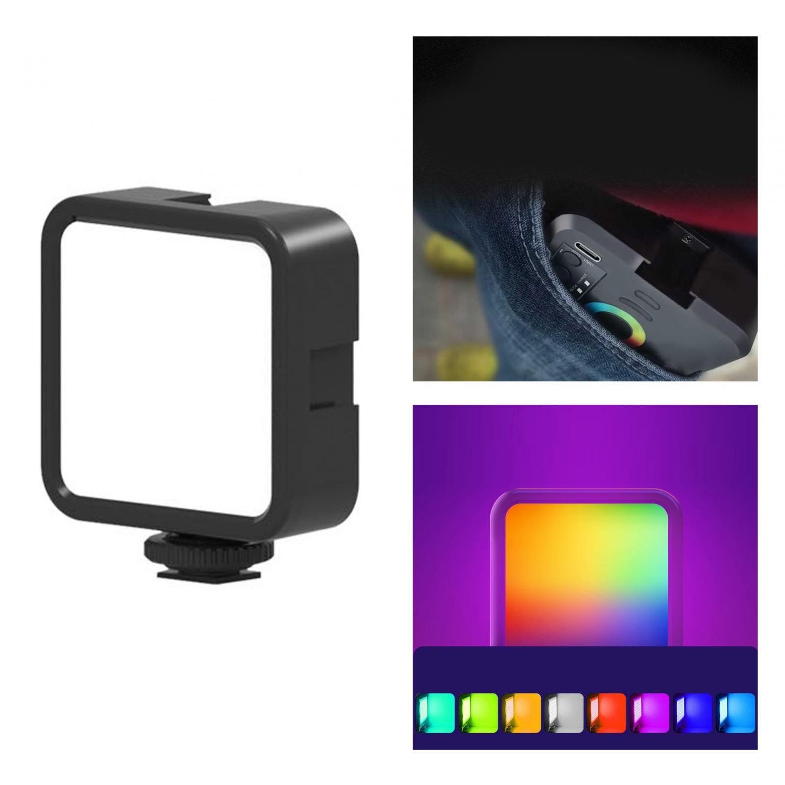LED Video Lamp Adjustable Light Modes Camera Light Rechargeable for Microphone Micro Vlog Professional Cameras
