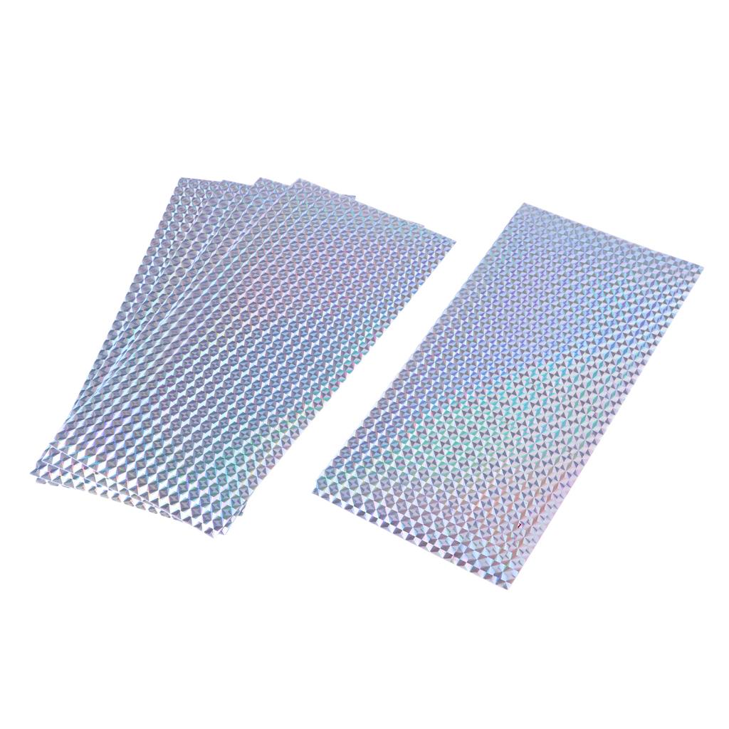 2x5 Pcs Bright Fishing Lure Tape Sticker Holographic Adhesive Film DIY Silver