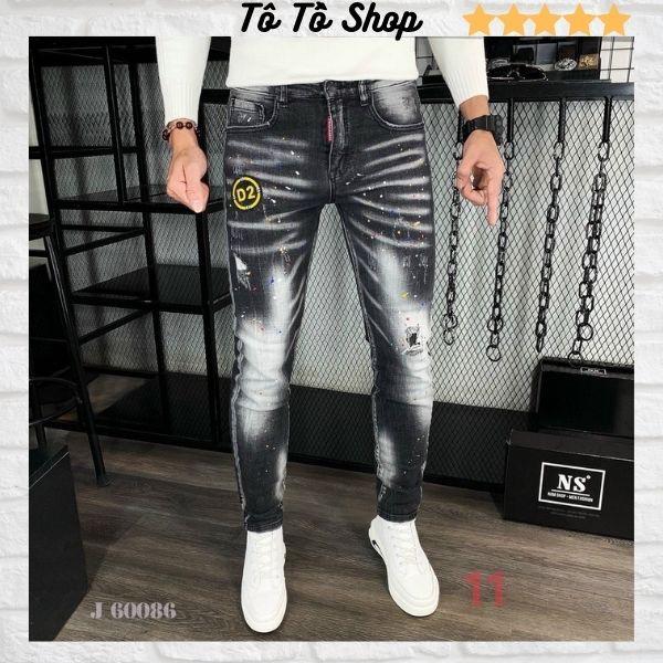 Quần Jean Nam Phối Rách ️️ Quần Bò Nam Thời Trang Cao Cấp Chuẩn Hàng Shop Tô Tồ Shop - QJNTT-mã 11