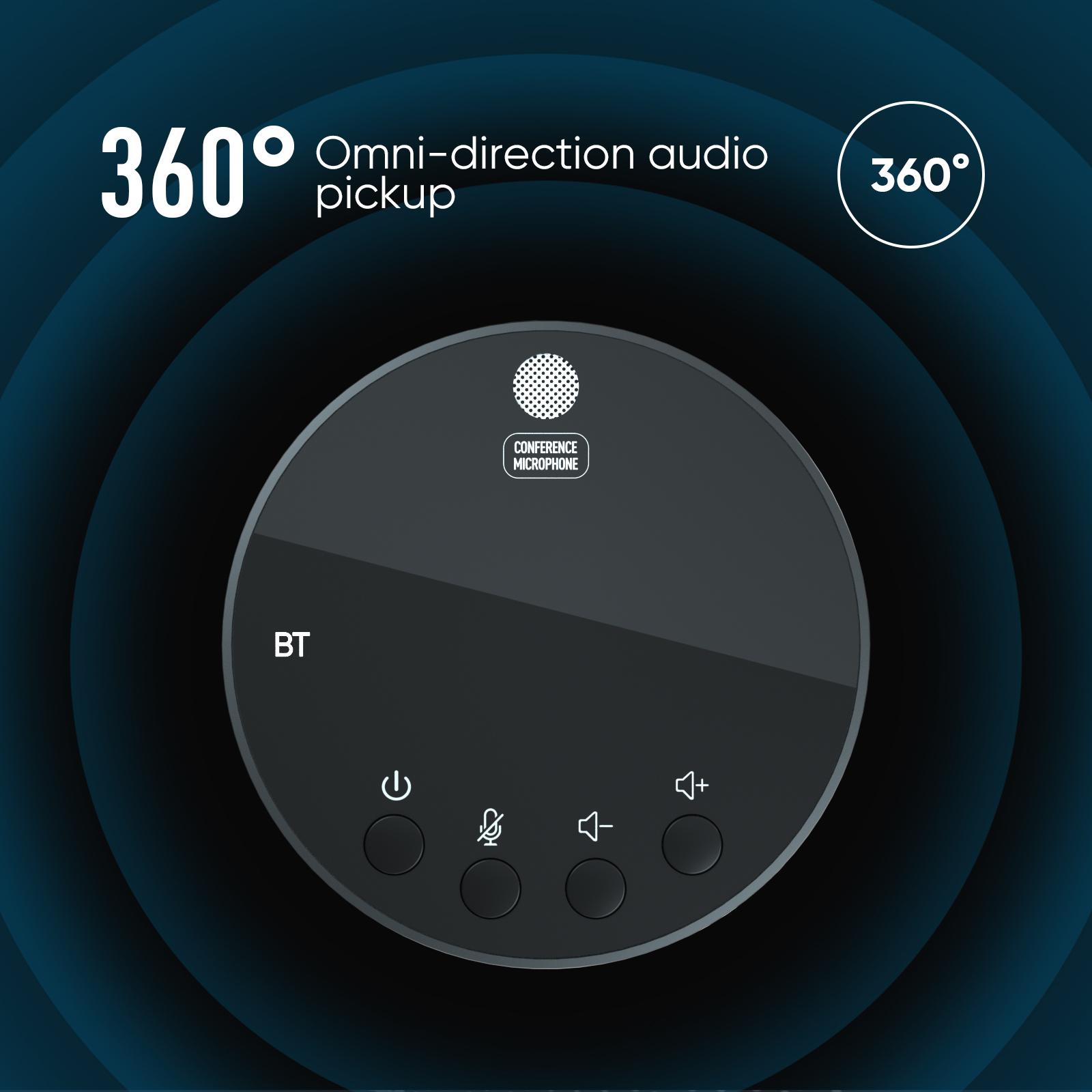 Y08 Desktop USB Conference Speakerphone BT Microphone 360° Omnidirectional Condenser Plug & Play PC Computer Mic