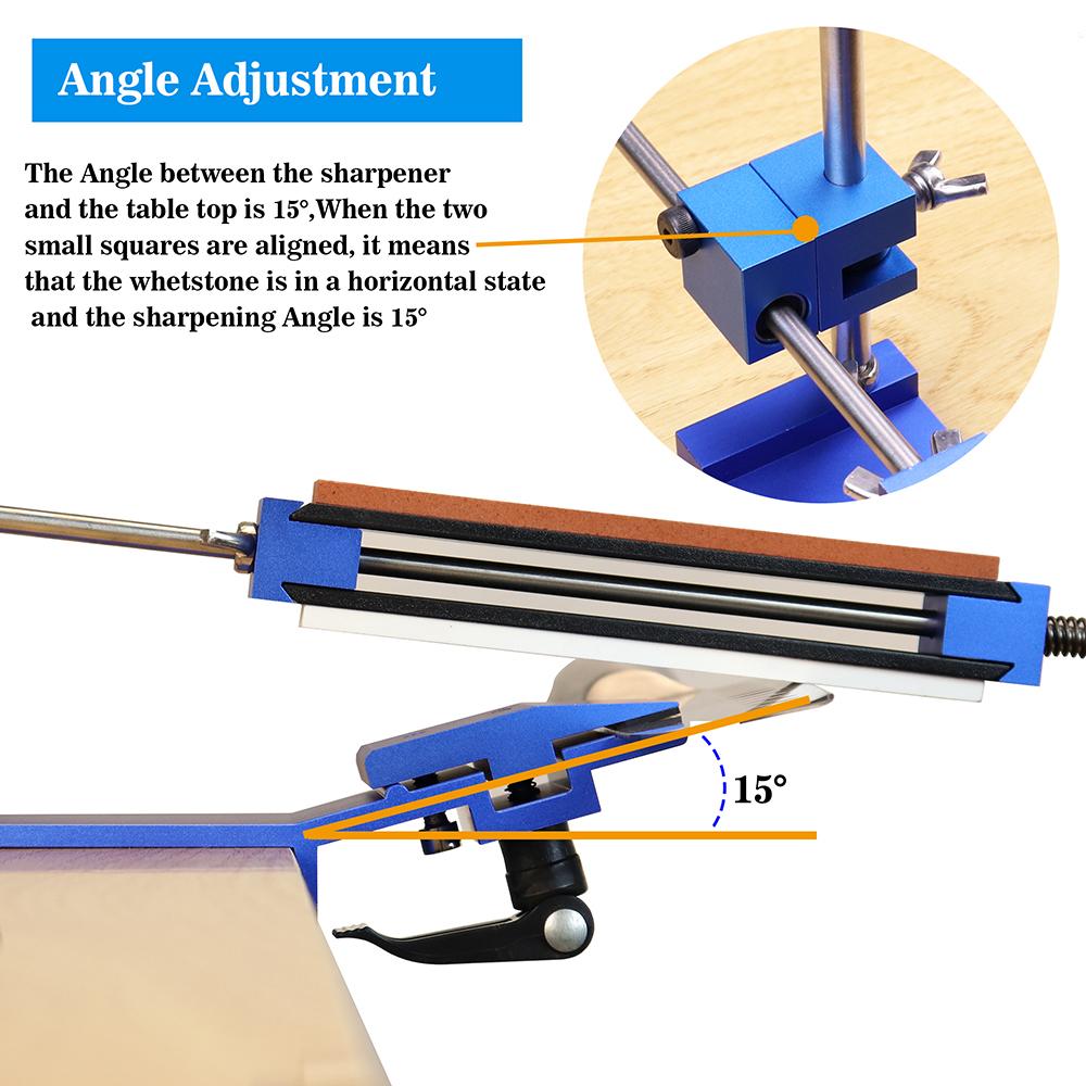 Portable Cutter Sharpener Professional Metal Kitchen Sharpening System Tools Fix-angle Whetstone Grinder Machine with Grind Stones
