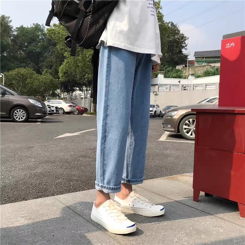 Quần baggy nam vải jean bò cao cấp dáng suông rộng HOTTREND 2022