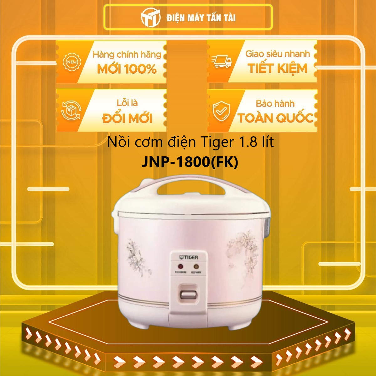 Nồi Cơm Điện Nắp Gài Tiger JNP-1800 - 1.8L (Hồng) - Hàng Chính Hãng