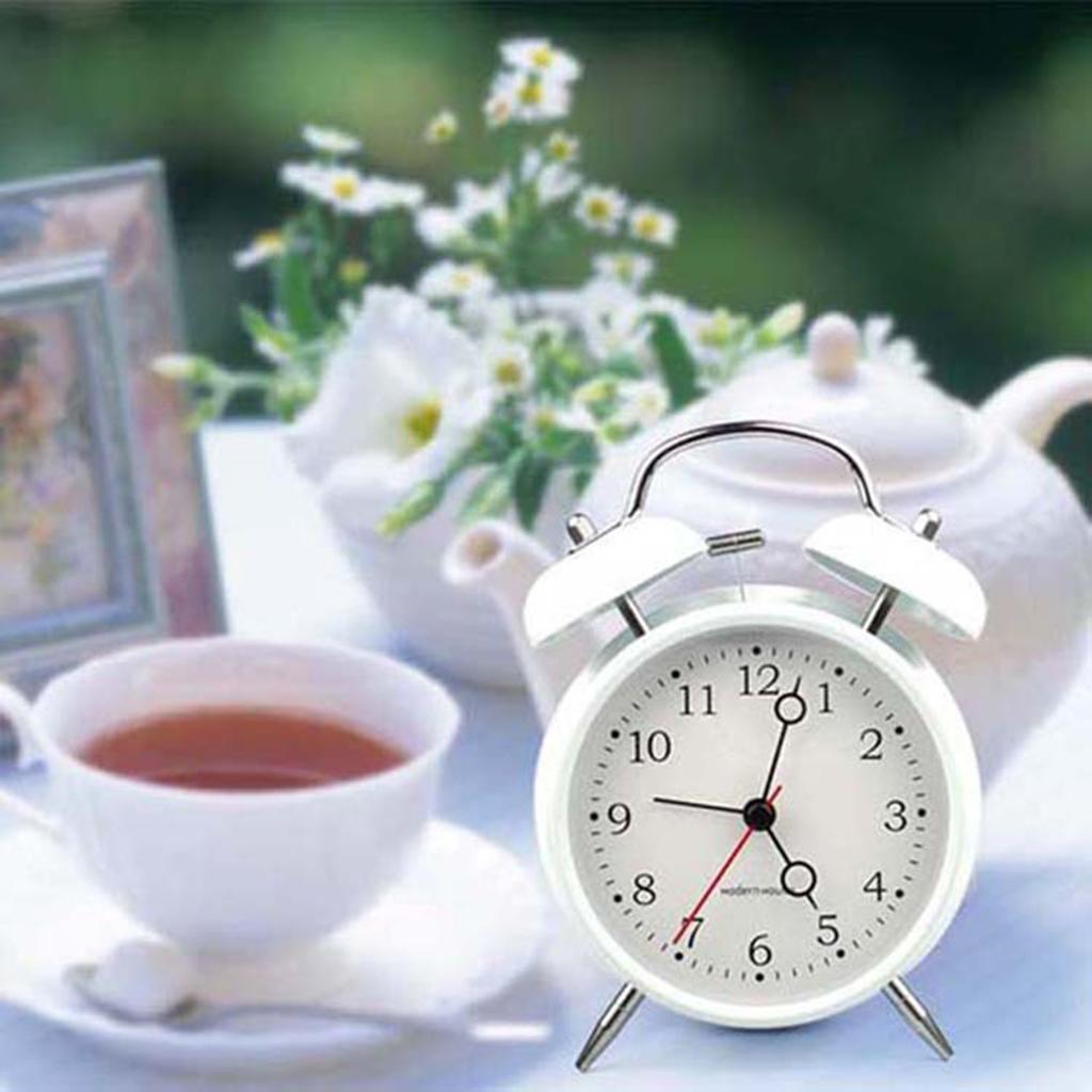 Classic Retro Vintage Double Bell Alarm Clock Silent Non-ticking Sweep Small Adorable Quartz Loud Alarm Clock with Night Light for Home Bedroom Bedside Office