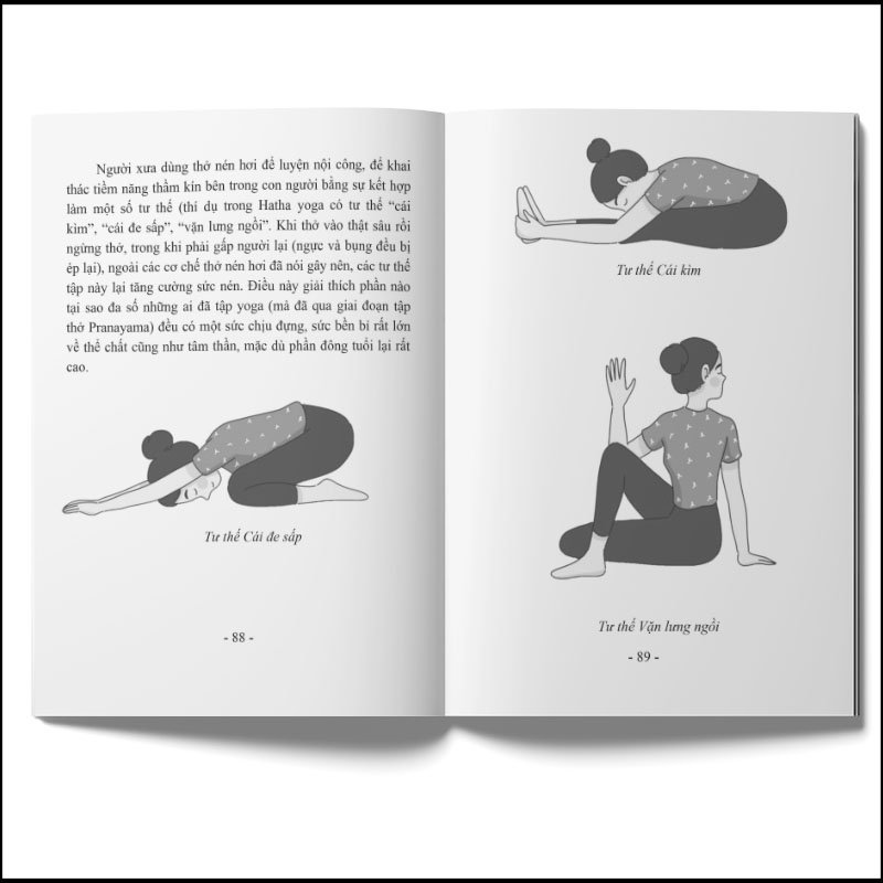 Combo sách yoga cho người mới tập: Hướng dẫn khởi động và 200 tư thế + Hơi thở trong yoga