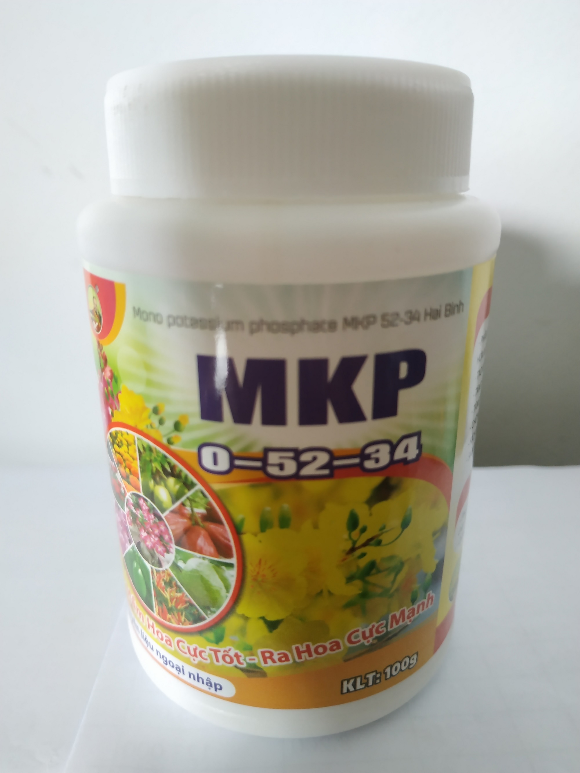 Phân bón MKP 0-52-34 kích tạo mầm hoa, ra hoa cực mạnh- nguyên liệu NK Israel - chai 100 gram bomax