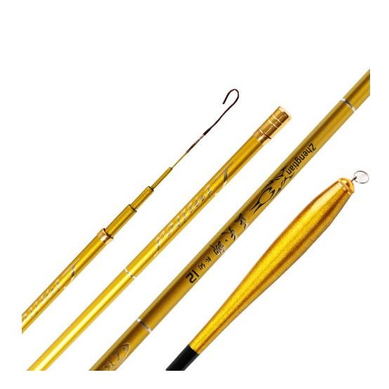 Cần câu tay câu đơn câu đài vàng ánh kim 2H siêu dẻo tặng kèm ngọn phụ CT37 - Sanami Fishing