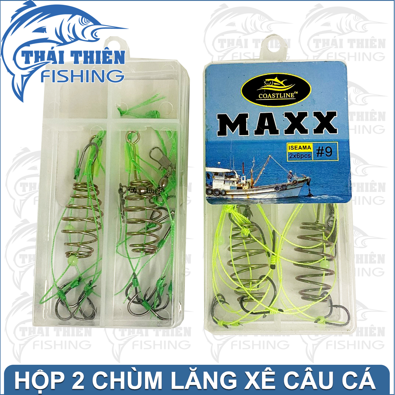 Hộp 2 Bộ Lưỡi Câu Lăng Xê Câu Cá Maxx Tóm Sẵn