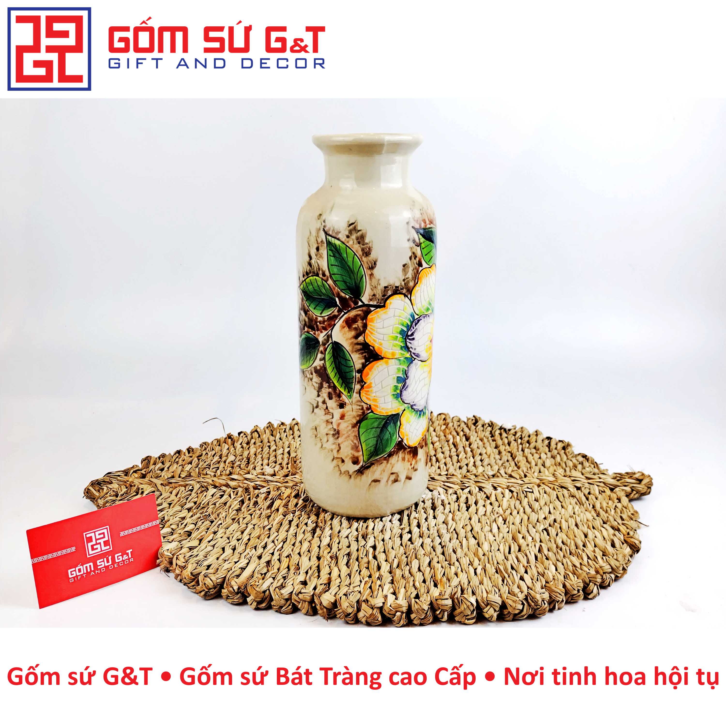 Lọ hoa dáng phích hoa loa kèn Gốm Sứ G&T