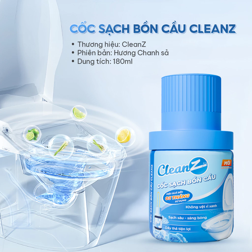 Cốc Sạch Bồn Cầu CleanZ Tẩy Sạch Mảng Bám Kháng Khuẩn Khử Mùi Hôi Dành Cho Nhà Vệ Sinh Thơm Mát