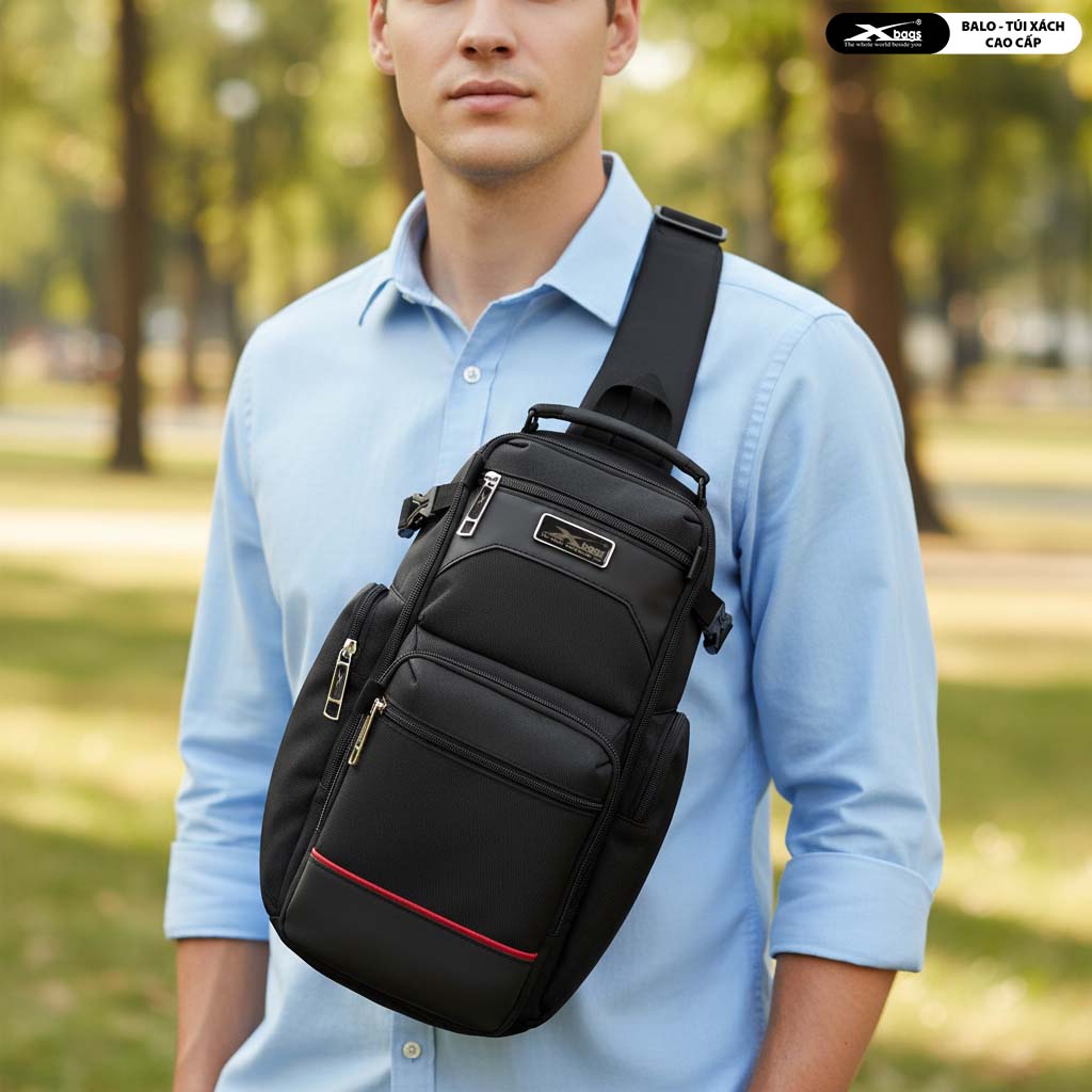 Túi Đeo Chéo Cao Cấp Xbags Apex XB9103 Màu Đen, Chống Nước, Thiết Kế Đa Năng, Nhiều Ngăn Thông Minh, Hiện Đại Cá Tính!