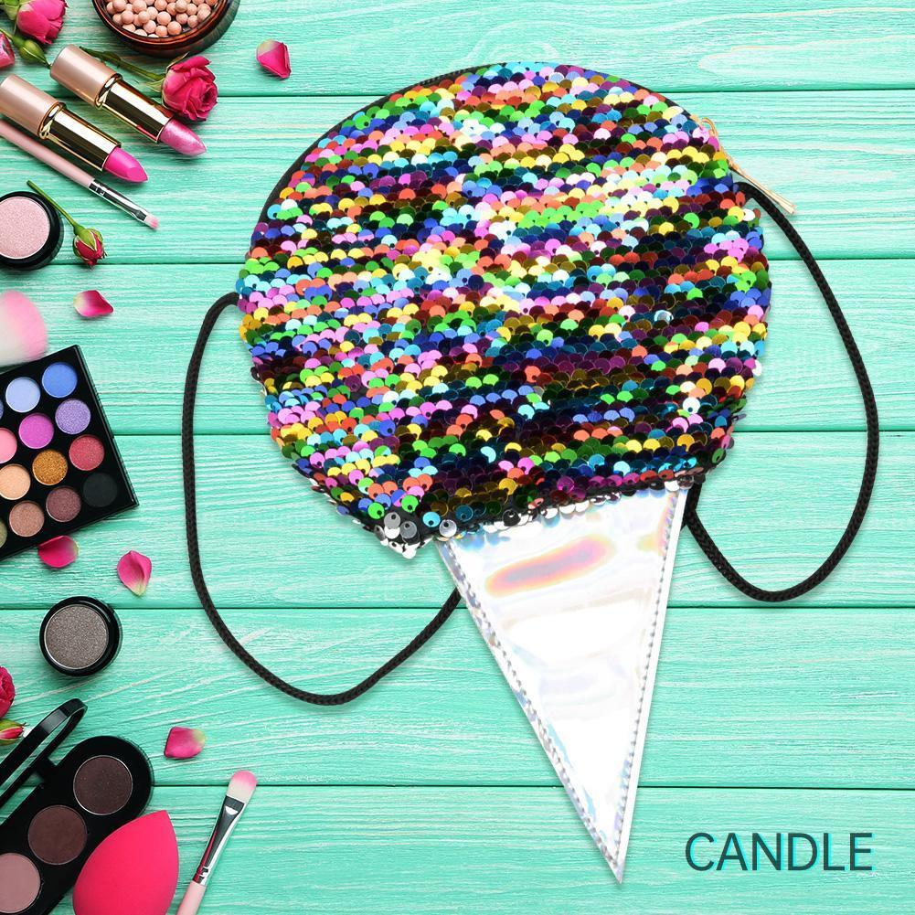 Túi Đeo Chéo Đính Sequin Lấp Lánh Hình Que Kem Xinh Xắn Dành Cho Nữ