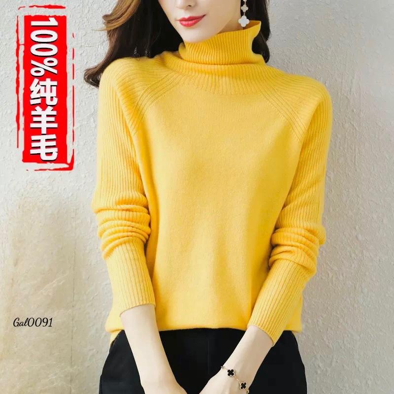 Áo len cổ lọ vạt lệch hàng QCL1