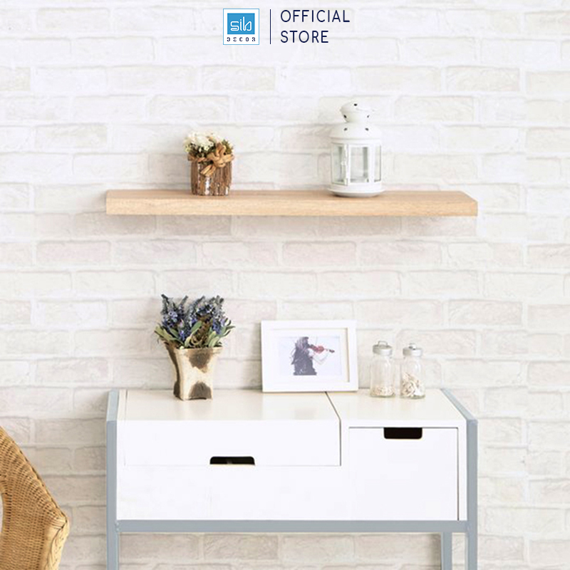 Kệ Thanh Ngang Rộng 20Cm, Gỗ Dày 25Mm Treo Tường Màu Gỗ Sồi Sib Decor Chiều Dài 40 Đến 120Cm Kt005 - 120X20X2.5Cm