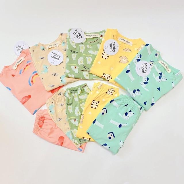 Bộ dài tay Minky Mom 100% cotton cao cấp -Mẫu Cầu Vồng - họa tiết dễ thương cho bé trai, bé gái từ 5-19kg