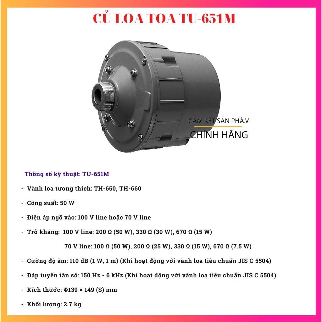 Củ loa TOA TU-651M - Hàng Chính Hãng