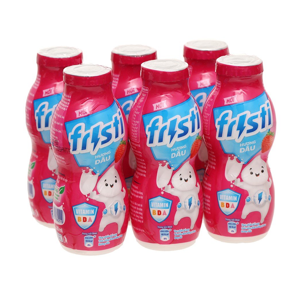 Tặng 1 Balo fristi - Combo 3 Thùng Sữa Chua Uống Fristi Hương Dâu - 48 Chai 80ml