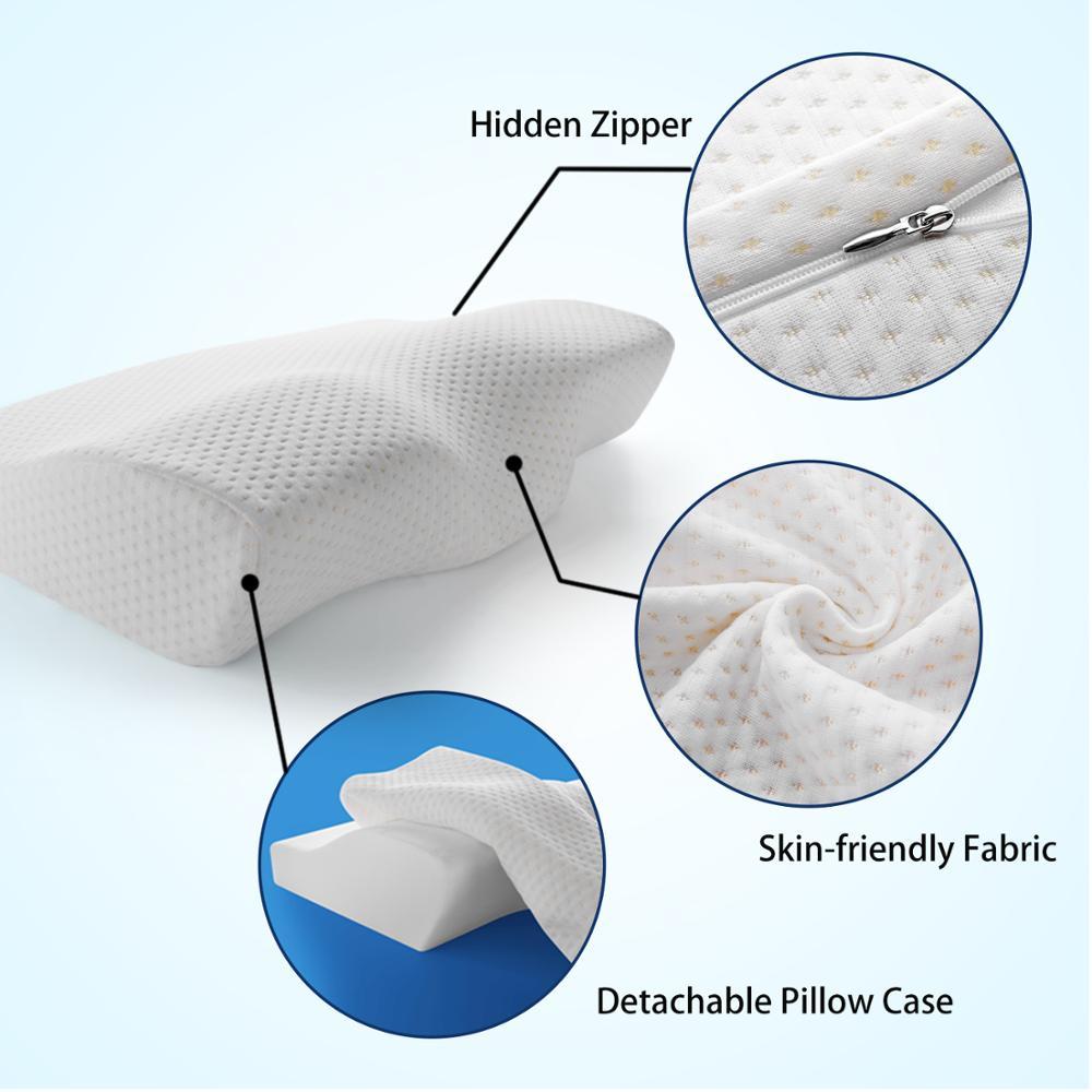 Mút Chăn Ga Gối Bảo Vệ Cổ Chậm Xốp Định Hình Bướm Gối Sức Khỏe Cổ Tử Cung Cổ Kích Thước 50*30CM