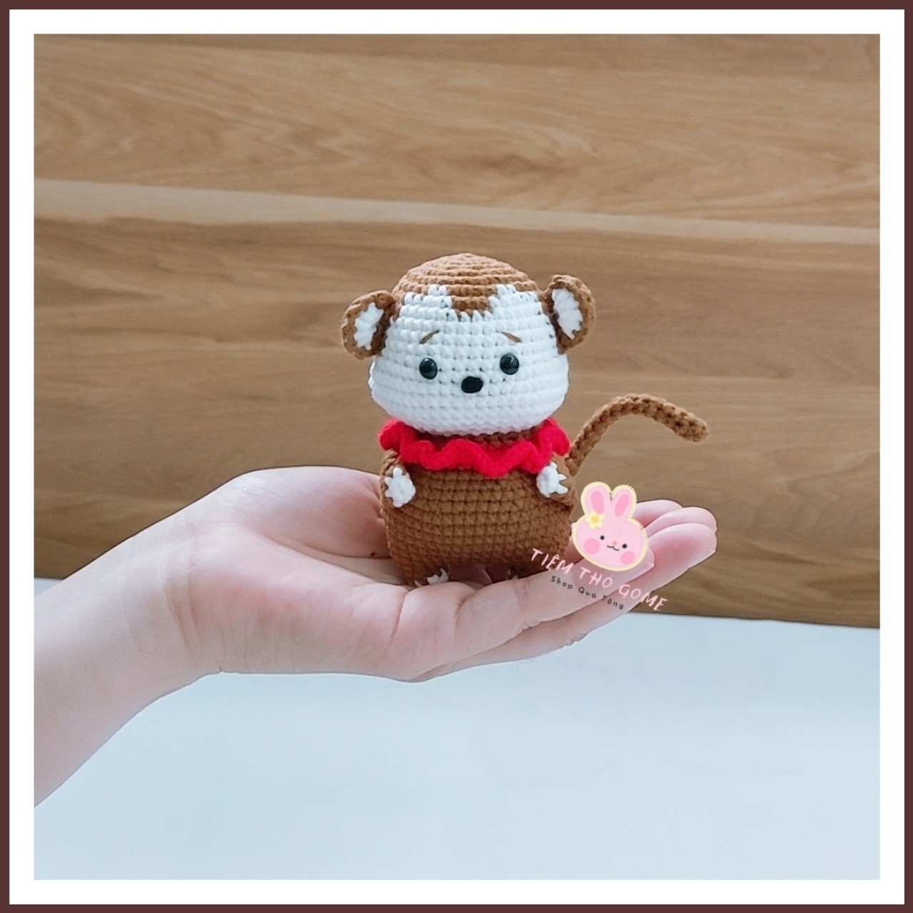 Gấu bông thú nhồi bông, Khỉ len nhồi bông handmade