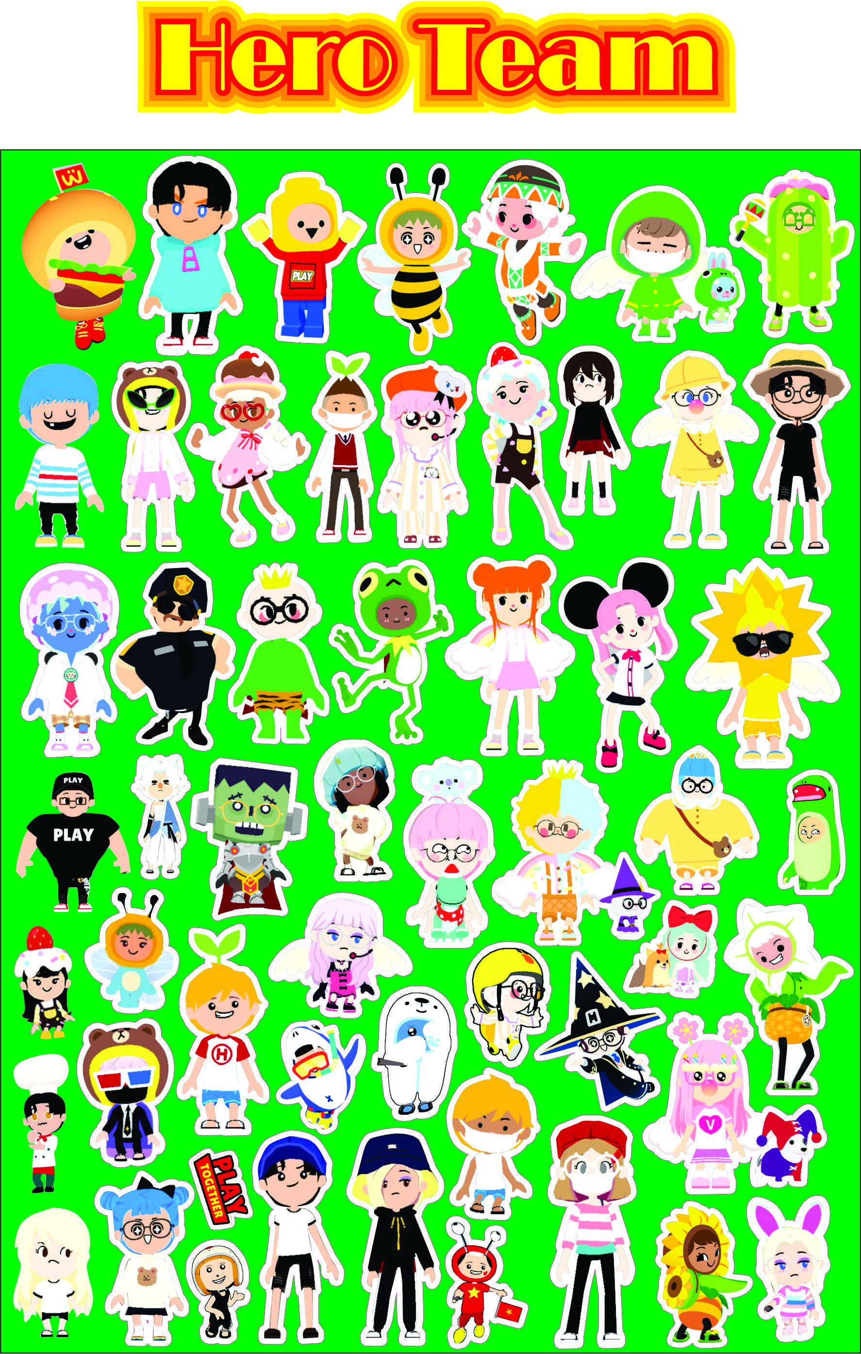 Combo Sticker/ Hình dán nhân vật game Play Together