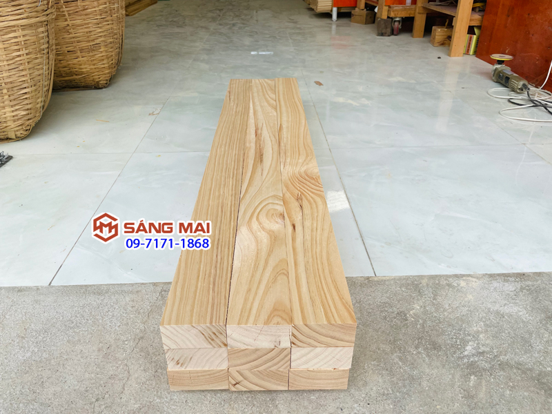 [MS151] Thanh gỗ thông 4cm x 8cm x dài 120cm + láng mịn 4 mặt