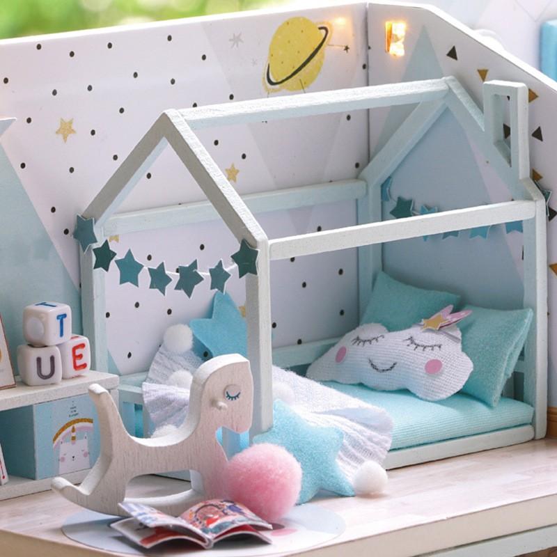 Nhà búp bê Doll House Miniature_ mô hình POETIC_LIFE _Có TẤM CHE BỤI + KEO