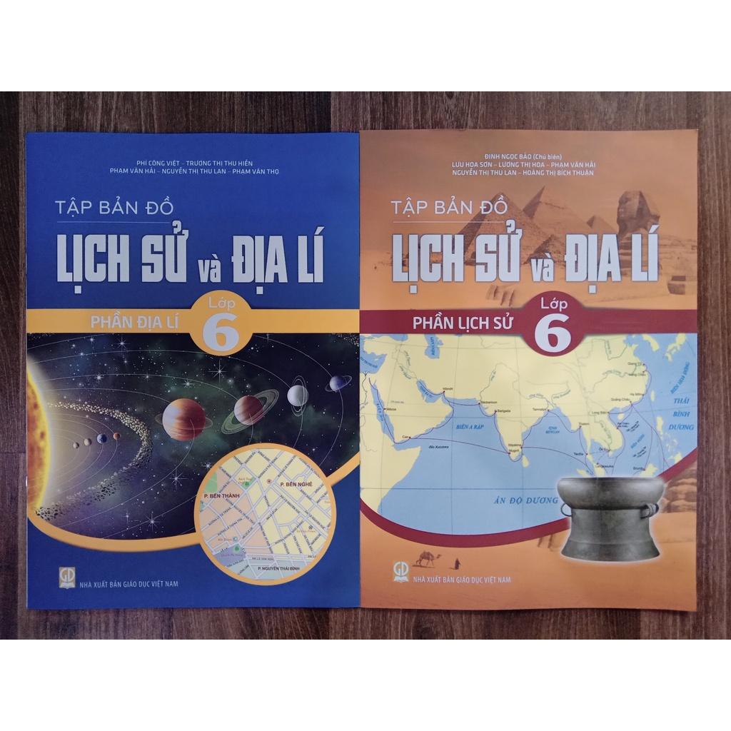 Sách - Combo 2 cuốn Tập bản đồ Lịch sử và Địa lí lớp 6 (Phần Địa lí + Lịch Sử)