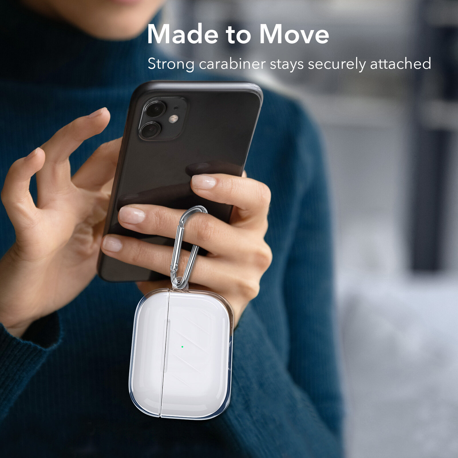 Bao Case ESR Air Ripple Crystal Clear dành cho AirPods Pro 2 và Airpods Pro - Hàng Chính Hãng