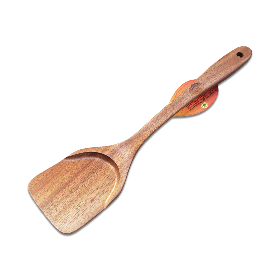 Sạn Gỗ TS38 Xà Cừ Cán Dài Dùng Chiên Xào Thức Ăn ( 34 * 7.5 * 1 Cm ) - Đồ Gỗ Nhà Bếp Thương Hiệu Trường Sơn