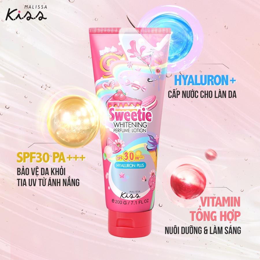 Bộ đôi Dưỡng Ẩm Chống Nắng Hương Nước Hoa Malissa Kiss SPF30 Pa+++ Sweetie và Gel Aloe Vera 99.5% Nha đam, sen tuyết